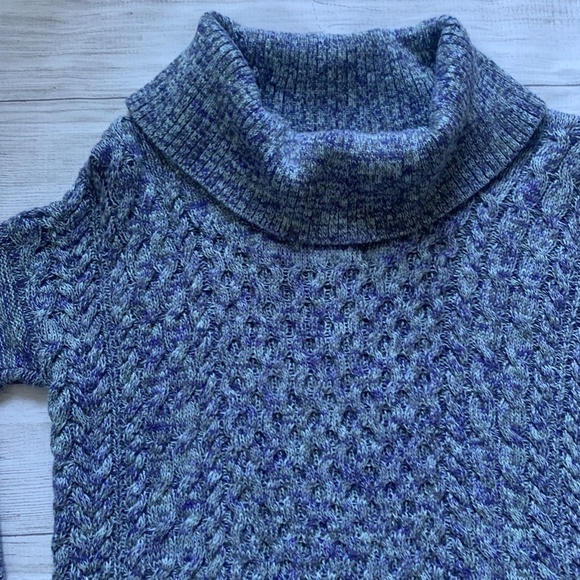 American Eagle Outfitters Heather Blue Knit Cowl Neck Sweater in M - Picture 6 of 9